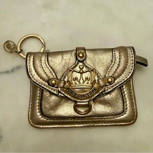 Juicy Couture Metallic Gold Mini Wallet Coin Purse